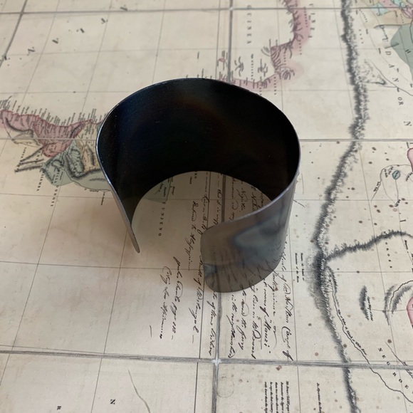 Handmade Upcycled Patina Steel Cuff Bracelet - Picture 2 of 3